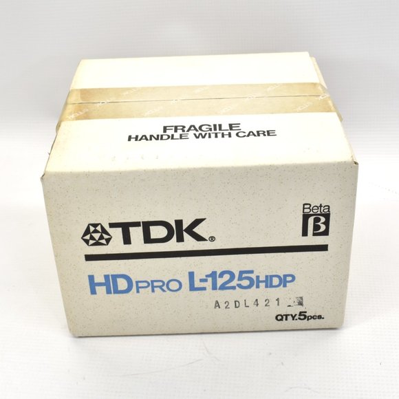 TDK Beta HD Pro L-125 hdp Sealed Case of 5 Vintage High Quality Blank Tape New - Picture 1 of 5